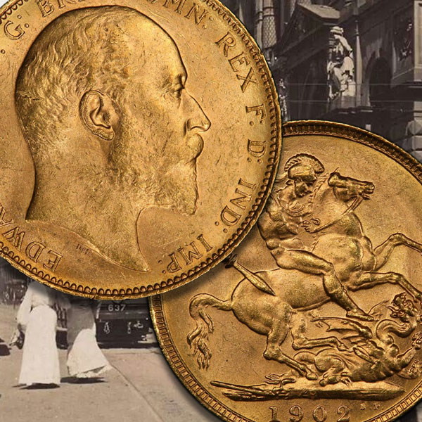 Sovereign rarities from Edward VII, ranked from top to bottom