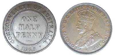 Real 1923 half penny