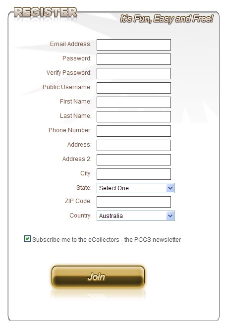 PCGS Set Registry