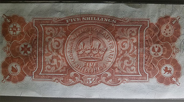 Pattern five shilling banknote