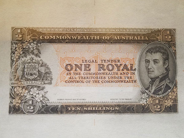 One royal pattern banknote