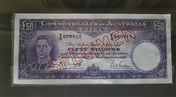 Pattern fifty pound banknote