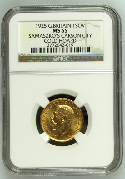 1925 Gold Sovereign Samaszko